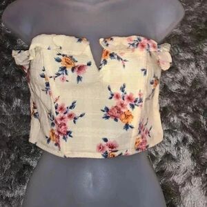 American eagle corset crop top with flowers size small